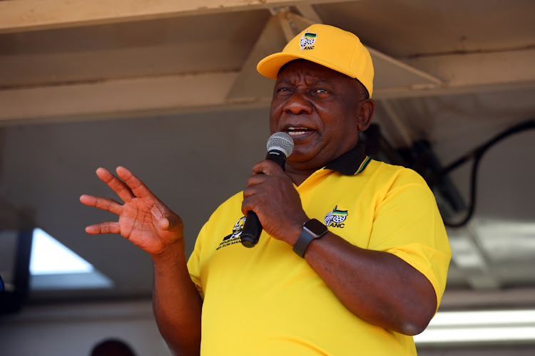 ANC president Cyril Ramaphosa speaks during his campaign in Tshwane, Pretoria, on October15 2021. Picture: SUNDAY TIMES/THAPELO MOREBUDI