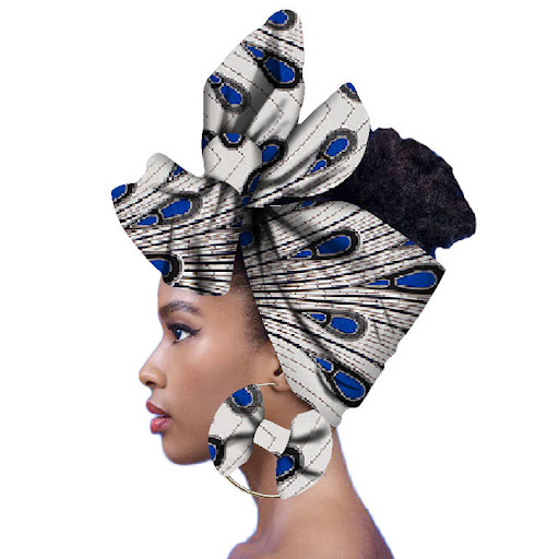 Title 4, 2-Piece Set African Headscarves and Earrings. E...