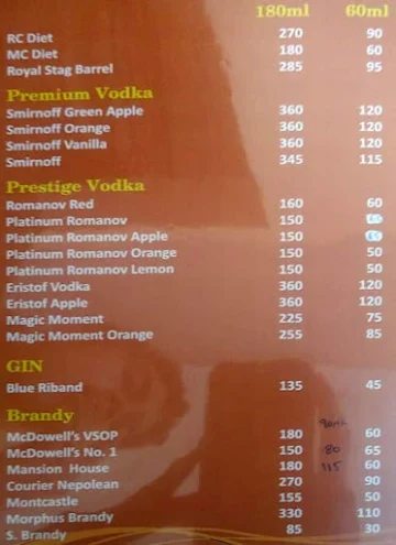 Maruthi Bar & Restaurant menu 