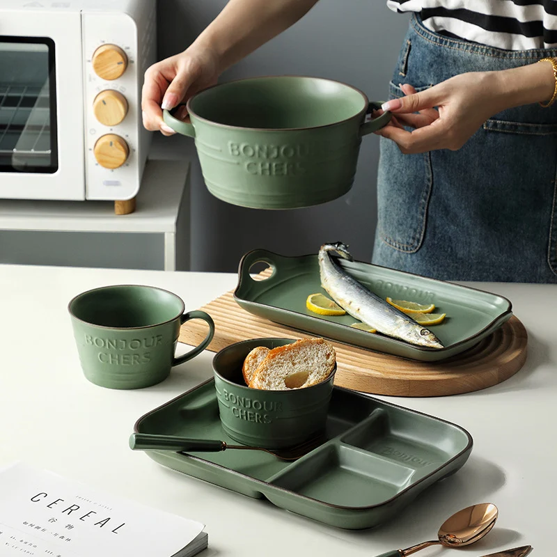 Scandinavian Ins Style Ceramic Tableware for elegant dining. Enjoy the Nordic design, perfect for meals and dinners with
