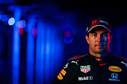 Sergio Perez of Mexico and Red Bull Racing poses for a photo during the Red Bull Racing Filming Day at Silverstone on February 24 2021 in Northampton, England.