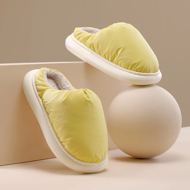 Chaussons chauds en coton pour couples et hommes, parfaits pour la maison, confortables, doux, gardent les pieds au chaud en hiver.