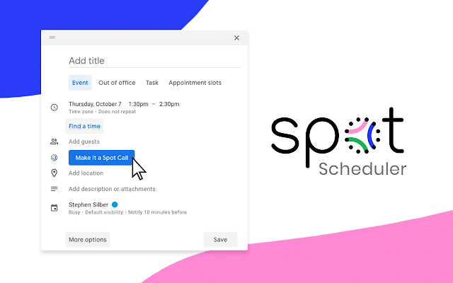 Spot Scheduler chrome extension