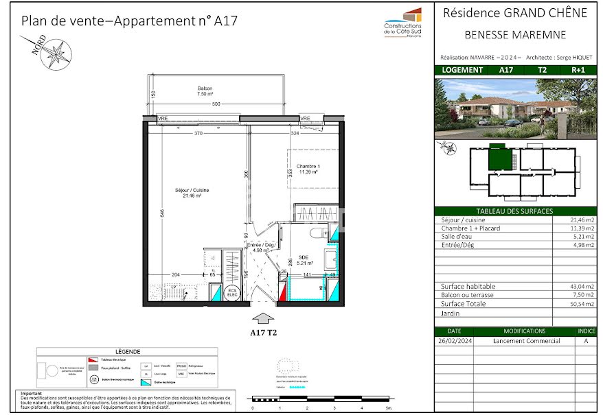 Vente appartement 2 pièces 43.04 m² à Bénesse-Maremne (40230), 228 700 €