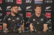 Angus Ta'avao and Scott Barrett at New Zealand's press conference at Ingwenyama Conference & Sport Resort in White River, Mpumalanga, on August 4 2022.