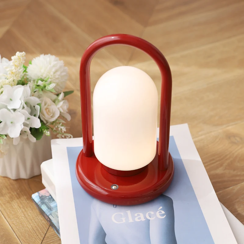 Portable Outdoor Camping Charging Antique Style Wireless Touch Dimming Bedside Lamp