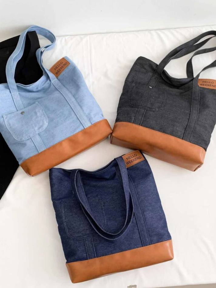 Large Capacity Canvas Bag Fashion Shoulder Underarm Bag. Stylish and practical, perfect for carrying all your essentials