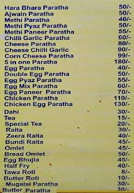 Paratha King menu 1