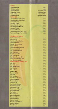 The Karavali menu 2