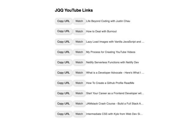 JQQ YouTube Links chrome extension