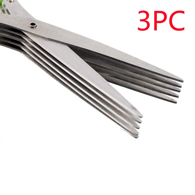 Tesoura Multifuncional para Cebolinha Camadas Múltiplas Aço Inox Faca de Corte Ervas Algas Temperos Cozinha