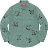 clayton patterson/supreme skulls embroidered work shirt ss21