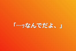 ｢…ｯなんでだよ、｣