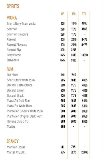 Hitchki menu 