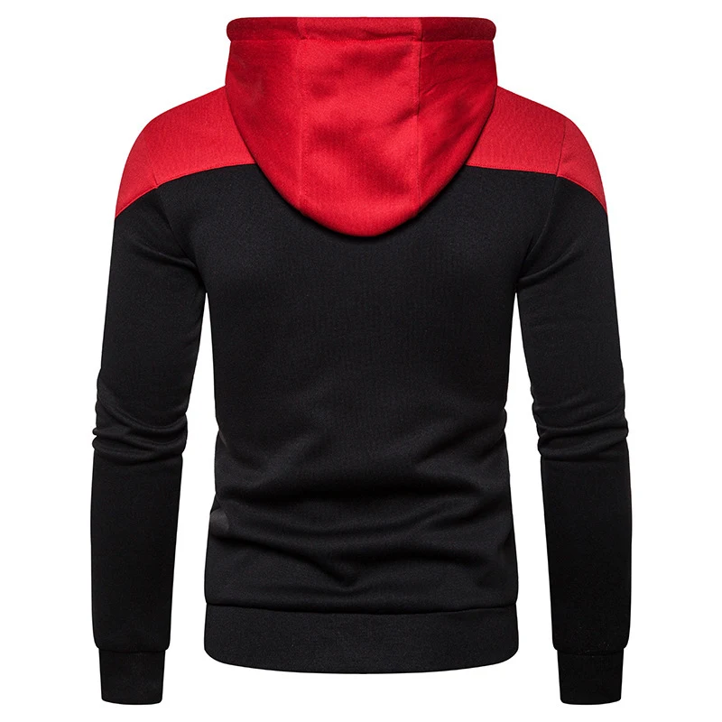 Two-color stitching zipper sports men's sweatshirt