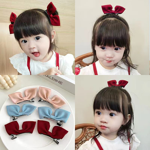Title 2, Childrens Fabric Three-dimensional Bow Hairpin...