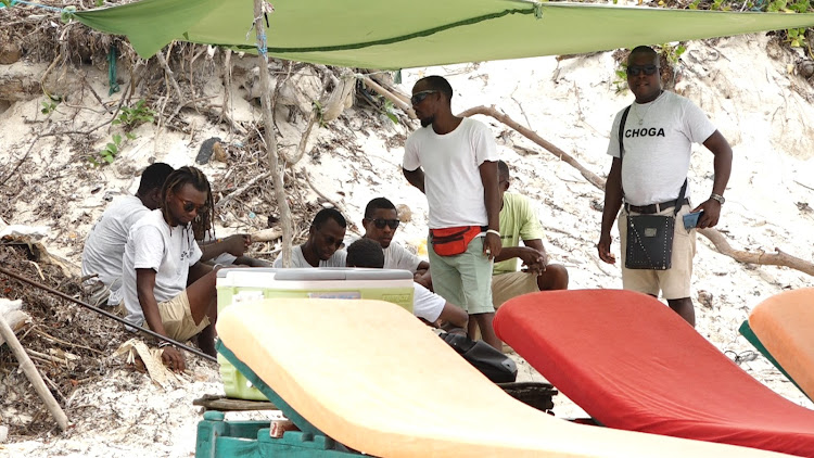 Garoda beach operators at work . They are organized and do not harass tourists making the beach a major attraction