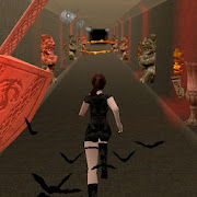 Girl in temple. Endless run.  Icon