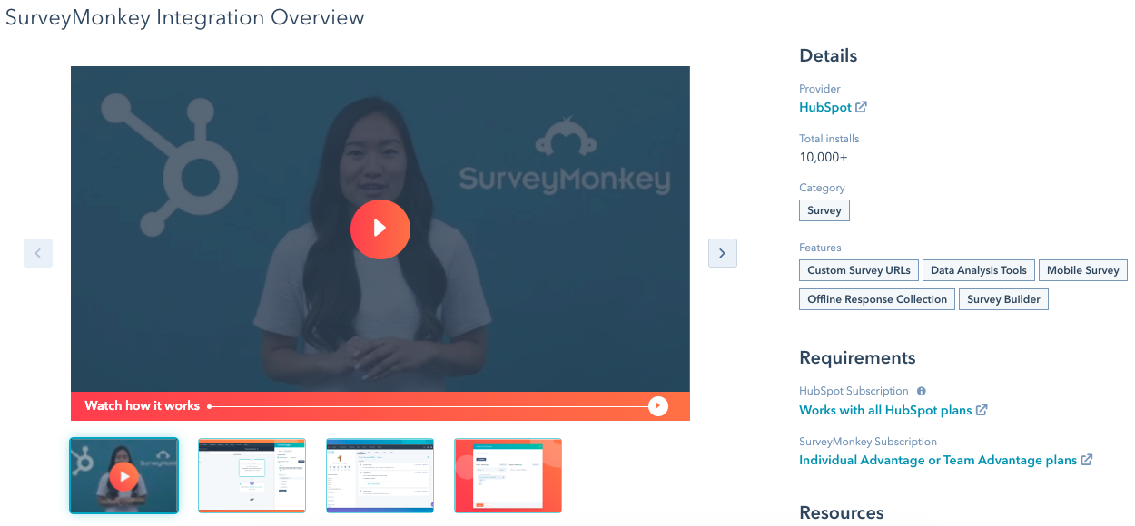 surveymonkey hubspot integration