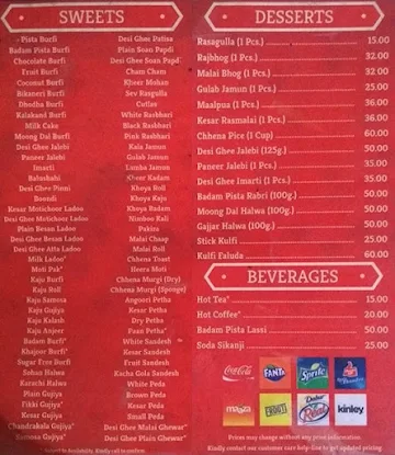 Agarwal Bikaneri Sweets menu 