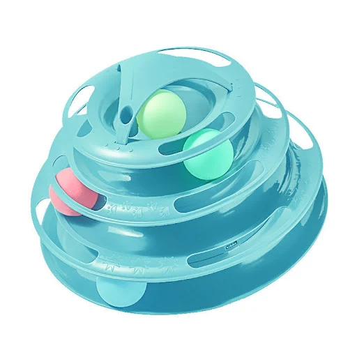 4 Levels turnable Toys for cats accessories Tower Tracks with balls cat toy Interactive Intelligence Training with fun c