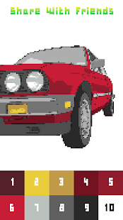 Car Color By Number: Pixel Art Car - náhled