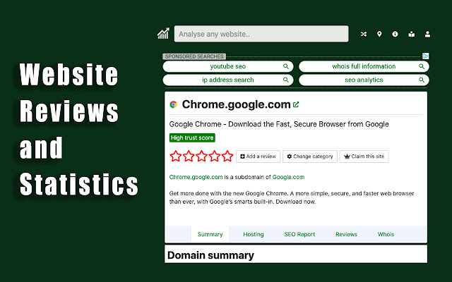 Website Reviews and Statistics - Statvoo.com chrome extension