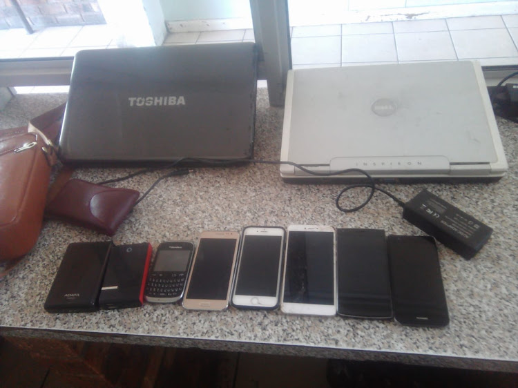 A 28-year-old Komani man was arrested for possession of stolen property after six cellphones, a plasma TV and two laptops were recovered from his home on Tuesday.