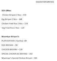 Maamiyar Biriyani menu 2