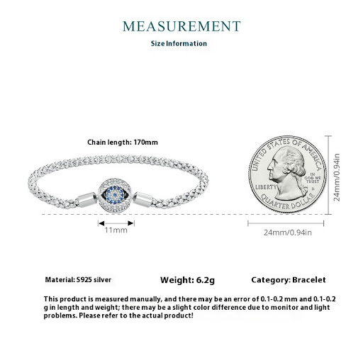 Title 6, Small Bulb DIY Basic Bracelet S925 Silver. Crea...