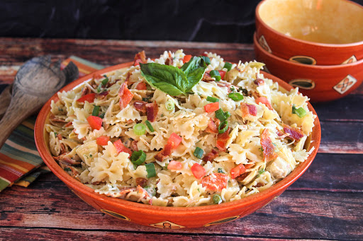 BTP Pasta Salad in a serving bowl.