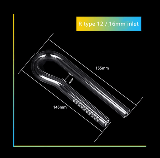 Aquarium glass Mini inlet and outlet R-type duck billed (12 / 16mm) (16 / 22mm) fish tank filter