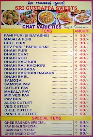 Sri Gundappa Sweets menu 2