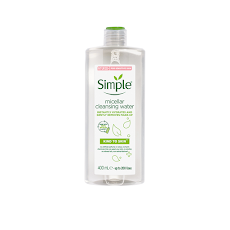 Nước tẩy trang Simple Micellar nhẹ nhàng làm sạch trang điểm & cấp ẩm tức thì cho da 400ml