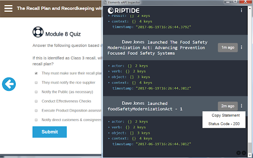 Elements xAPI Inspector