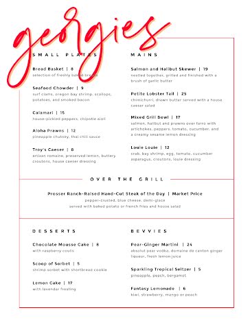 Georgies Menu - Food Menu template