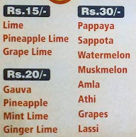 Velachery Juice Center menu 2