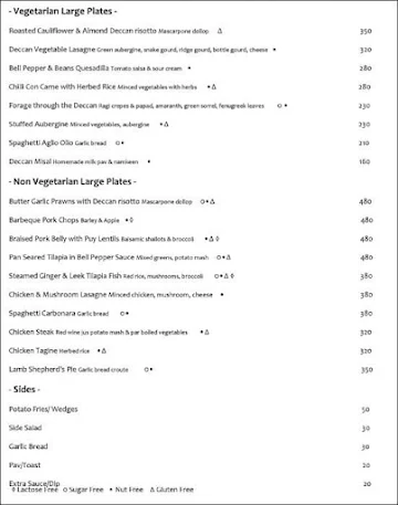 The Deccan Epicure menu 