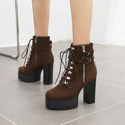 Title 3, Belt Buckle Stage Booties New High Heel Platfor...
