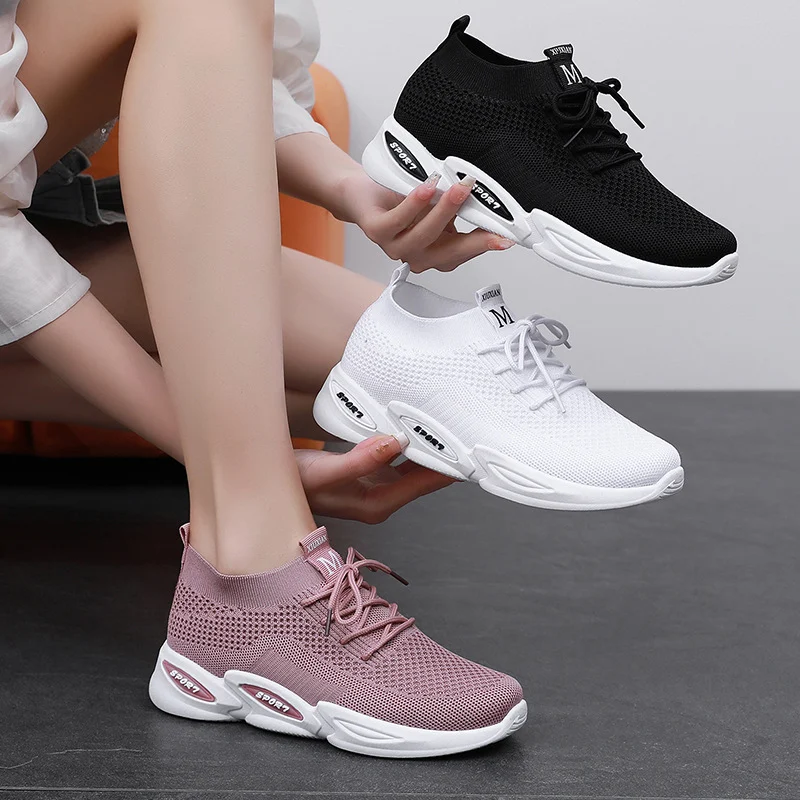 Oddychające buty do biegania damskie Fly Weave Buty sportowe do rekreacji Lekkie i wygodne obuwie idealne do biegania i ćwiczeń