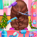 Christmas Girls Braided Salon