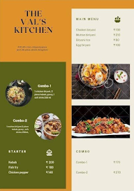 The Val's kitchen menu 1