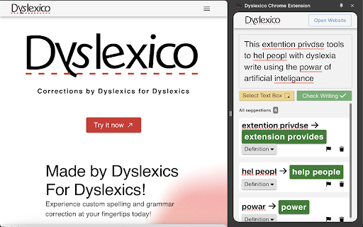 Dyslexico Chrome Extension