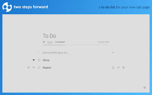 Two Steps Forward: A New Tab To Do List