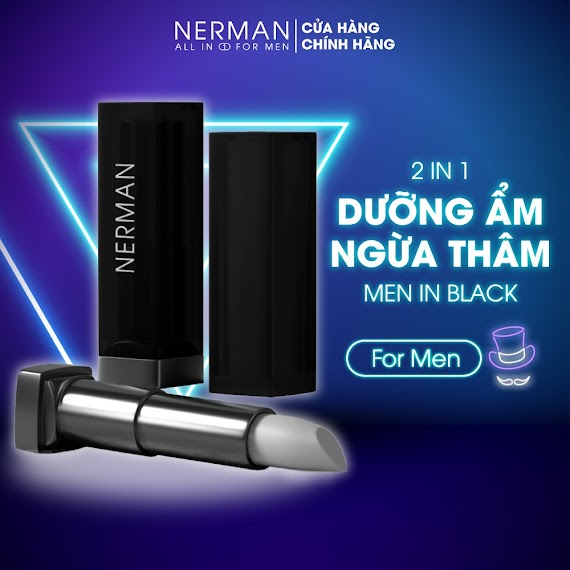 Son Dưỡng Cho Nam Nerman Men In Black 2 In 1 Dưỡng Ẩm, Ngừa Thâm Môi 4G