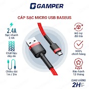 Cáp Sạc Micro Usb Dài 1M - 2M Baseus Sạc Nhanh 2.4A Qc3.0 Dây Dù Cho Điện Thoại Android Samsung Huawei Xiaomi Oppo Vivo