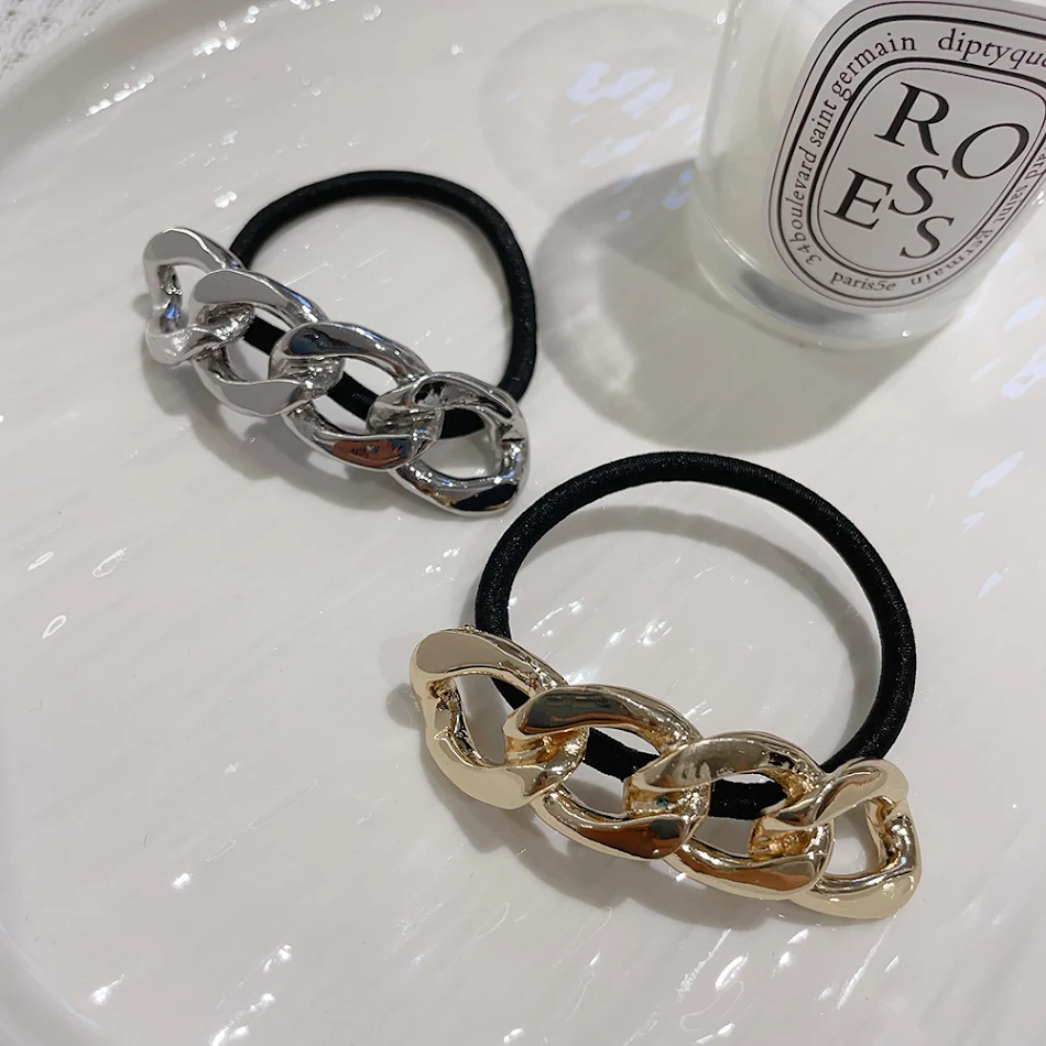 Metallisches 8-Wort Elegantes Haarband, einfach und luxuriös, leicht, für einen stilvollen und edlen Pferdeschwanz.