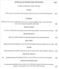 Ba Ni Rasoi: Grandma's Gujarati Kitchen menu 4