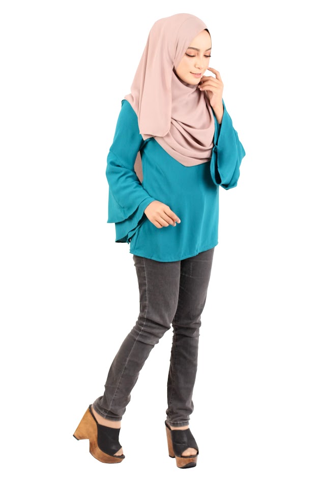 KM MUSLIMAH FRONT ZIPPER BLOUSE [M15987]