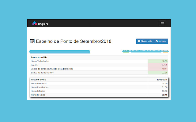 Calculadora de jornada - Ahgora